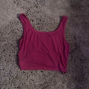 pink tank crop top